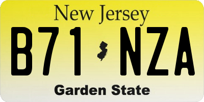 NJ license plate B71NZA