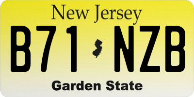 NJ license plate B71NZB