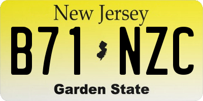 NJ license plate B71NZC