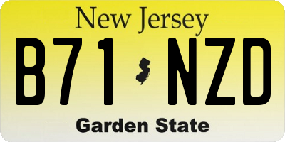 NJ license plate B71NZD
