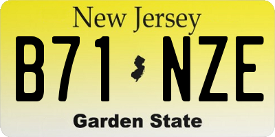 NJ license plate B71NZE