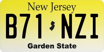 NJ license plate B71NZI