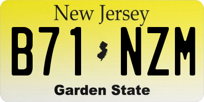 NJ license plate B71NZM