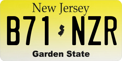 NJ license plate B71NZR