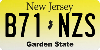 NJ license plate B71NZS