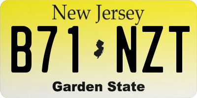 NJ license plate B71NZT