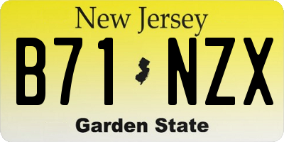 NJ license plate B71NZX