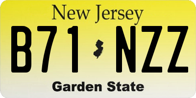 NJ license plate B71NZZ