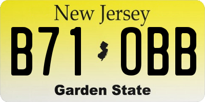 NJ license plate B71OBB