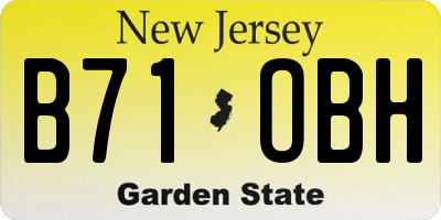 NJ license plate B71OBH