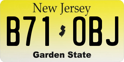 NJ license plate B71OBJ