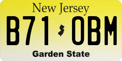 NJ license plate B71OBM