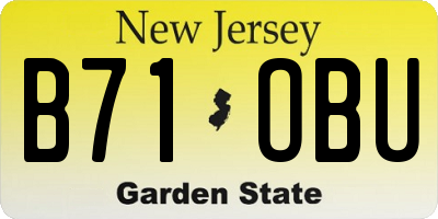 NJ license plate B71OBU