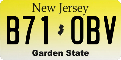 NJ license plate B71OBV