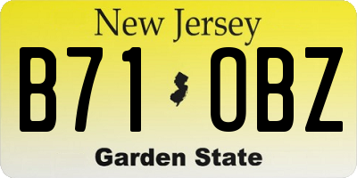 NJ license plate B71OBZ