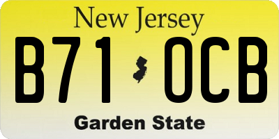 NJ license plate B71OCB