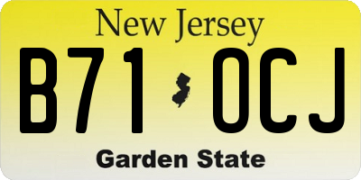 NJ license plate B71OCJ