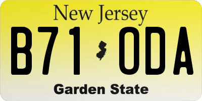 NJ license plate B71ODA