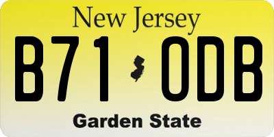 NJ license plate B71ODB