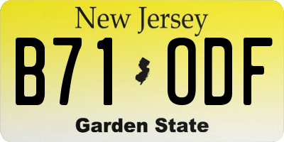 NJ license plate B71ODF