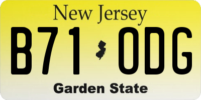 NJ license plate B71ODG