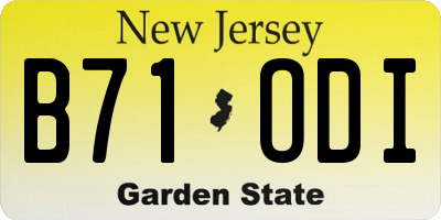 NJ license plate B71ODI