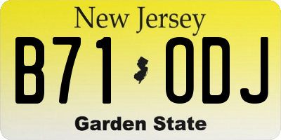 NJ license plate B71ODJ
