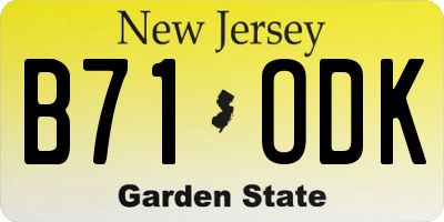 NJ license plate B71ODK