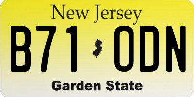 NJ license plate B71ODN