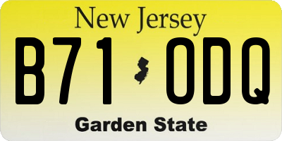 NJ license plate B71ODQ
