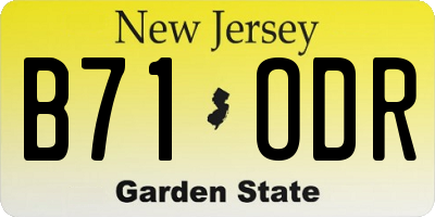 NJ license plate B71ODR