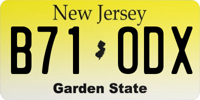 NJ license plate B71ODX
