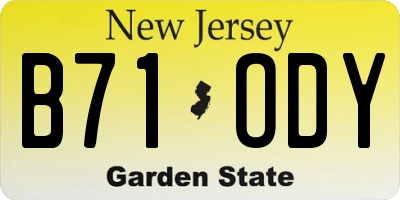 NJ license plate B71ODY