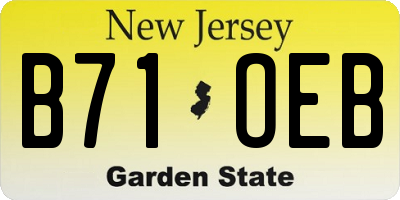 NJ license plate B71OEB