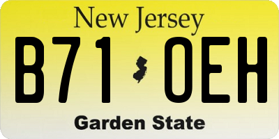 NJ license plate B71OEH