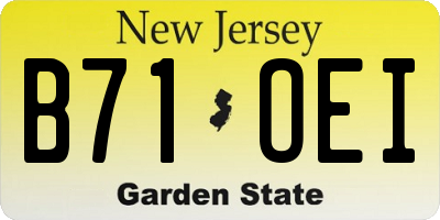 NJ license plate B71OEI