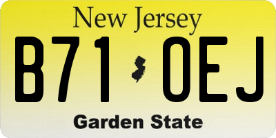 NJ license plate B71OEJ