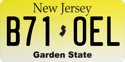 NJ license plate B71OEL