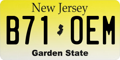 NJ license plate B71OEM