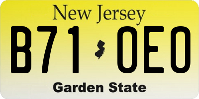 NJ license plate B71OEO
