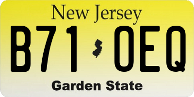 NJ license plate B71OEQ