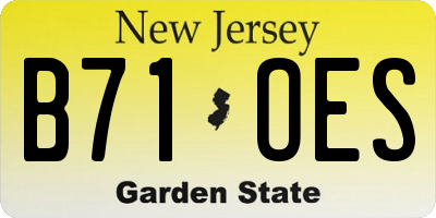 NJ license plate B71OES