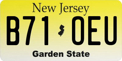 NJ license plate B71OEU