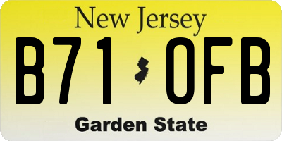 NJ license plate B71OFB