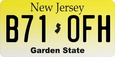 NJ license plate B71OFH