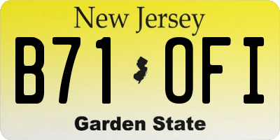 NJ license plate B71OFI