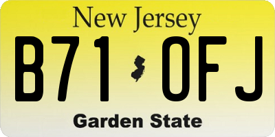 NJ license plate B71OFJ