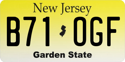 NJ license plate B71OGF