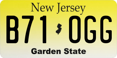 NJ license plate B71OGG