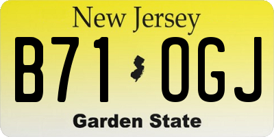 NJ license plate B71OGJ